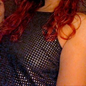 S Forever 21 black w/ gold dots Halter tank top